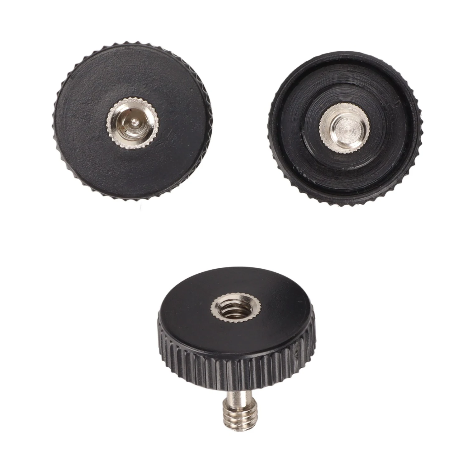 3PCS 1/4in Male Female Socket Screw Adapter Thumb Knob Quick Release for Camera Flash Bracket