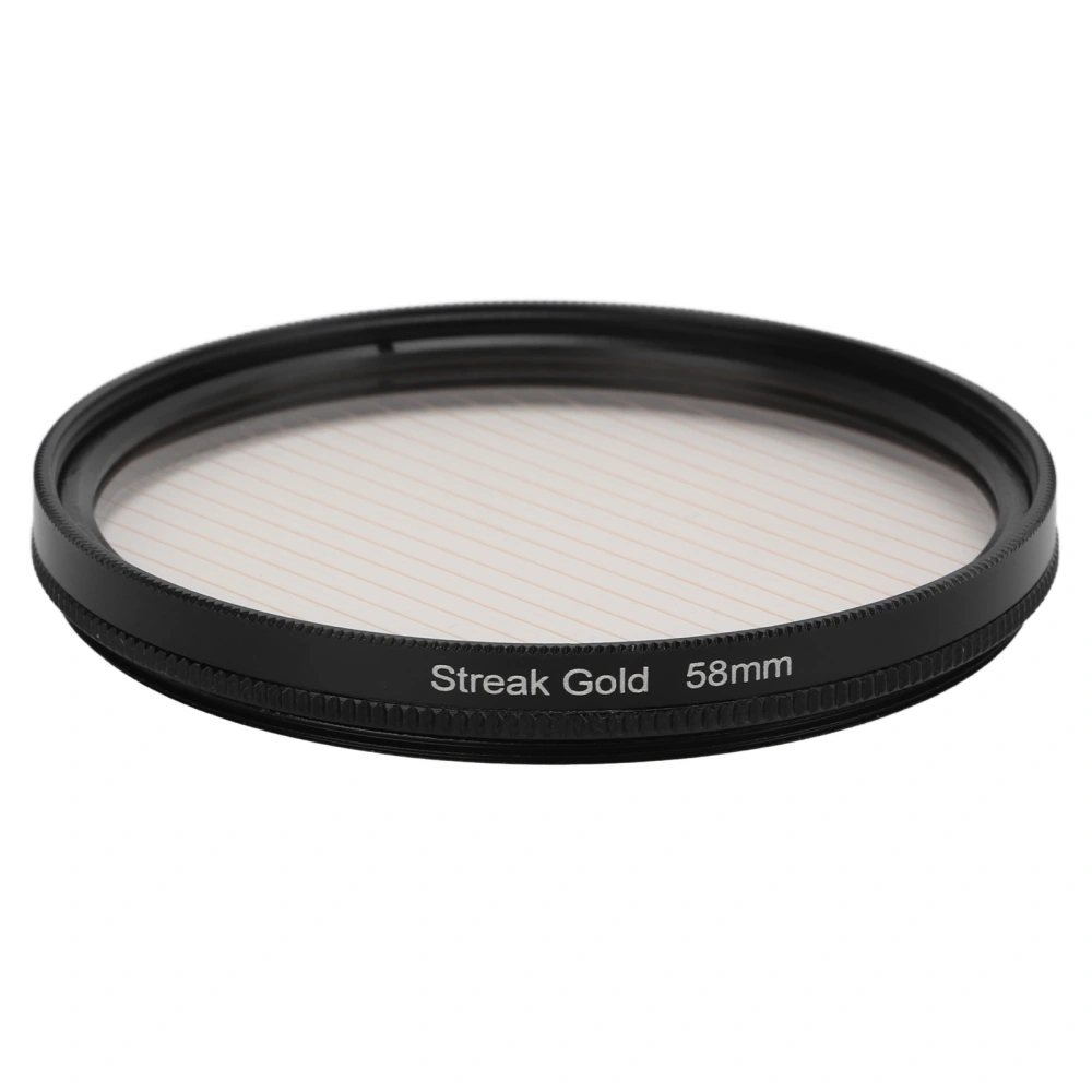 Gold Streak Anamorphic Effect Filter UHD Optical Glass Waterproof Scratch Resistant for Camera Lens 58mm/2.28in