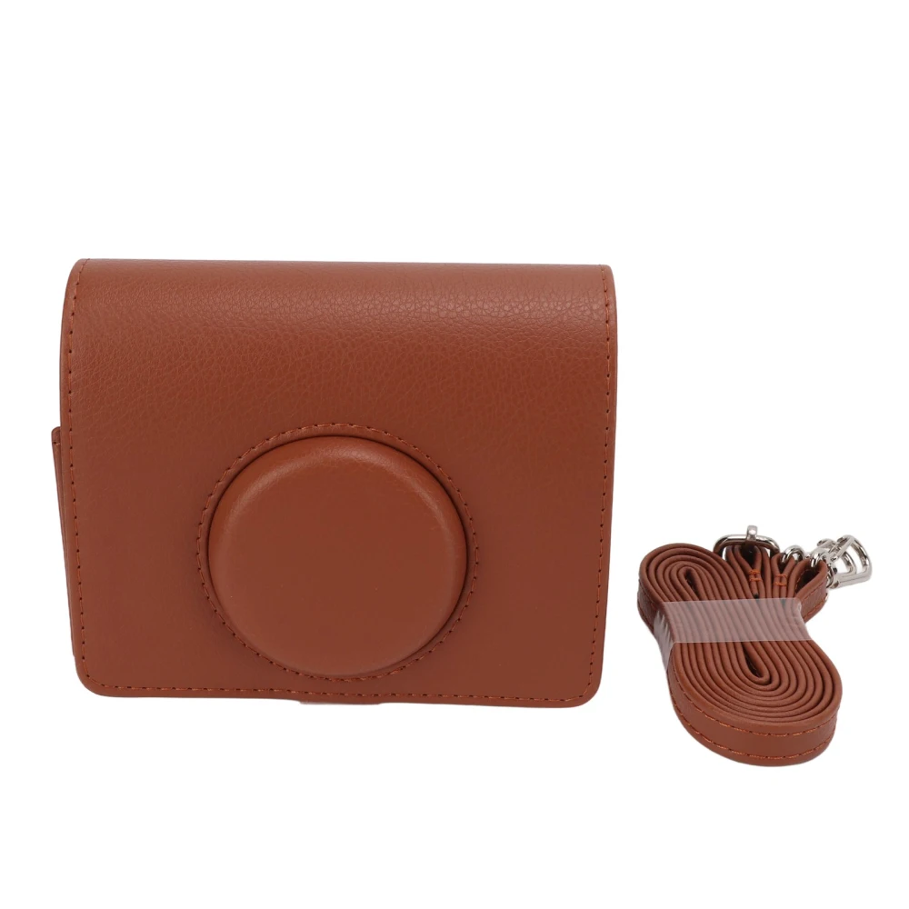 Camera Case Fashion PU Leather Protection Bag with Shoulder Strap for Fuji Instax Mini Evo Camera Brown