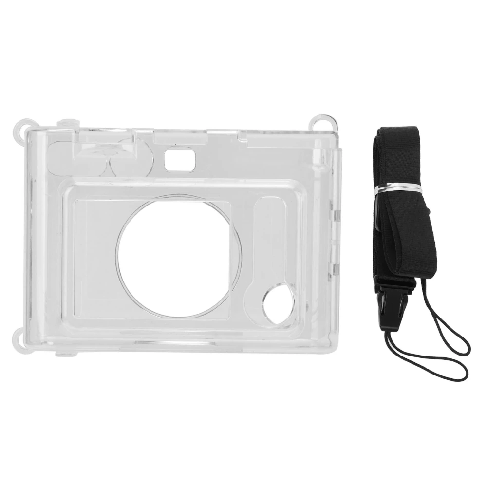 Camera Clear Case Transparent Protective Case with Shoulder Strap for Fujifilm Instax Mini Evo Camera