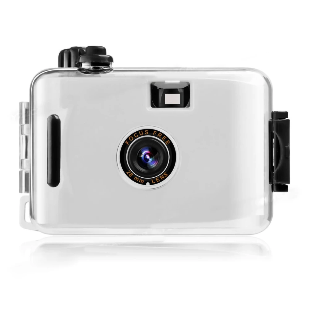 Film Camera Reusable Vintage Film Cameras Waterproof Automatic Miniature Camera for Kids and Adults White