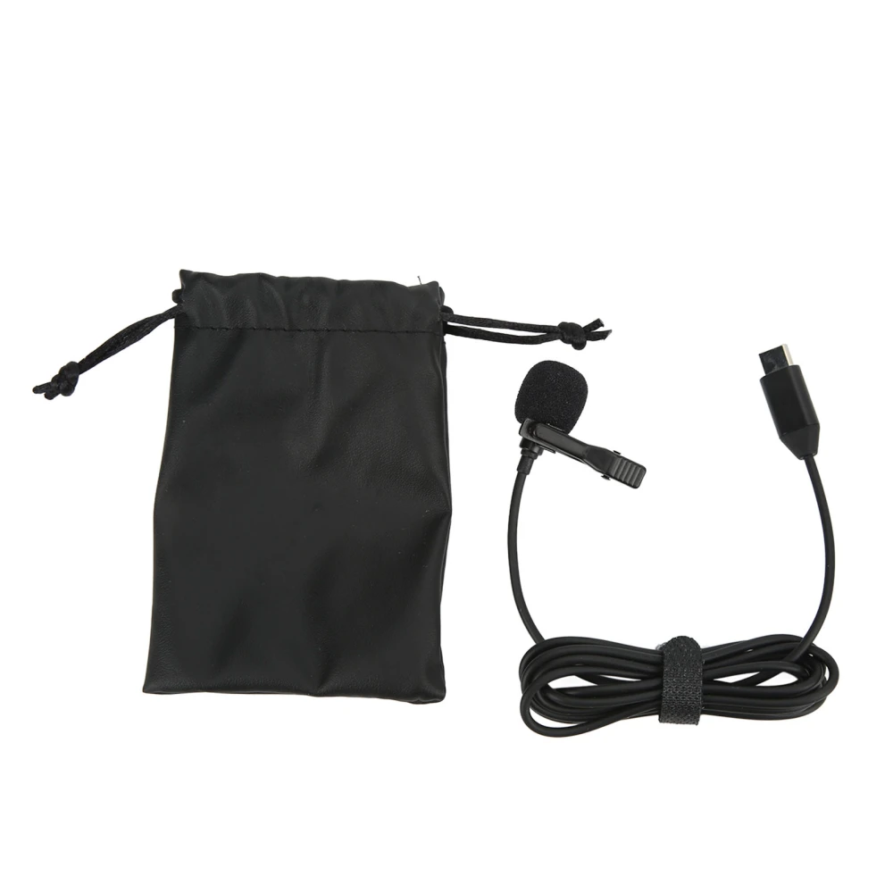 Wireless Lavalier Microphone ‑34dB Metal Lapel Mic for Insta360 ONE R Type C Smartphone 1.5M