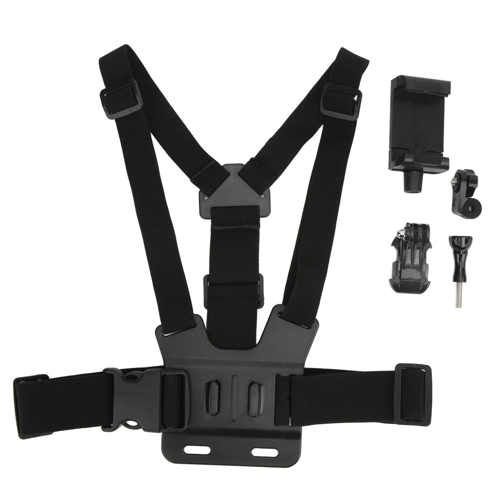 Cellphone Selfie Chest Mount Strap Adjustable Angle for Live Streaming Riding Sports Camera