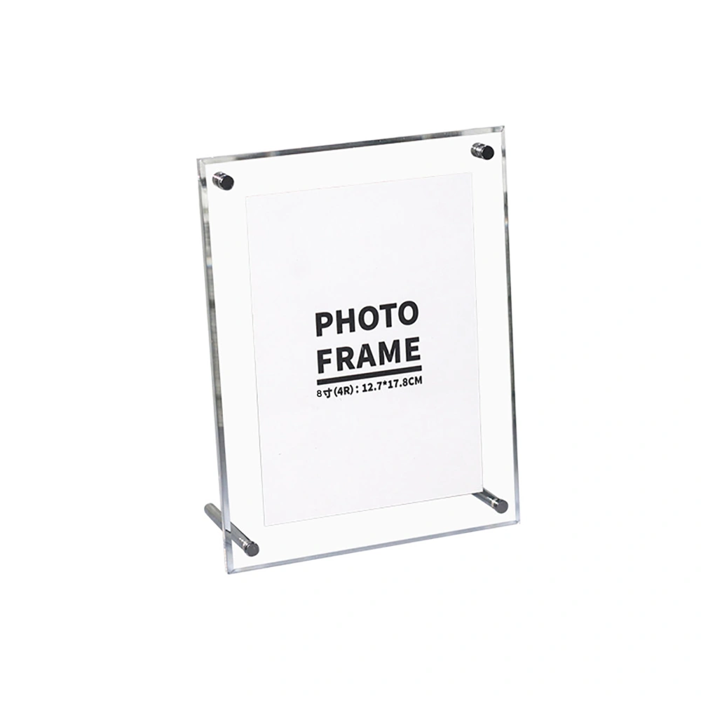 Transparent Photo Frame Acrylic Picture Frame to Display Certificates and Photos with Metal Rack19 X 24 cm / 7.4 X 9.4 in