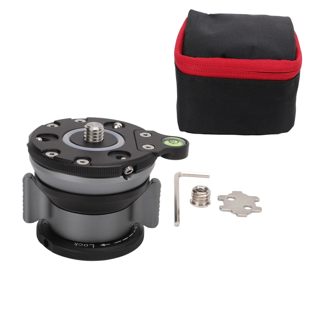 Aluminum Alloy Tripod Leveling Base with Bubble Level for Nikon with 1/4 3/8 Inch Thread