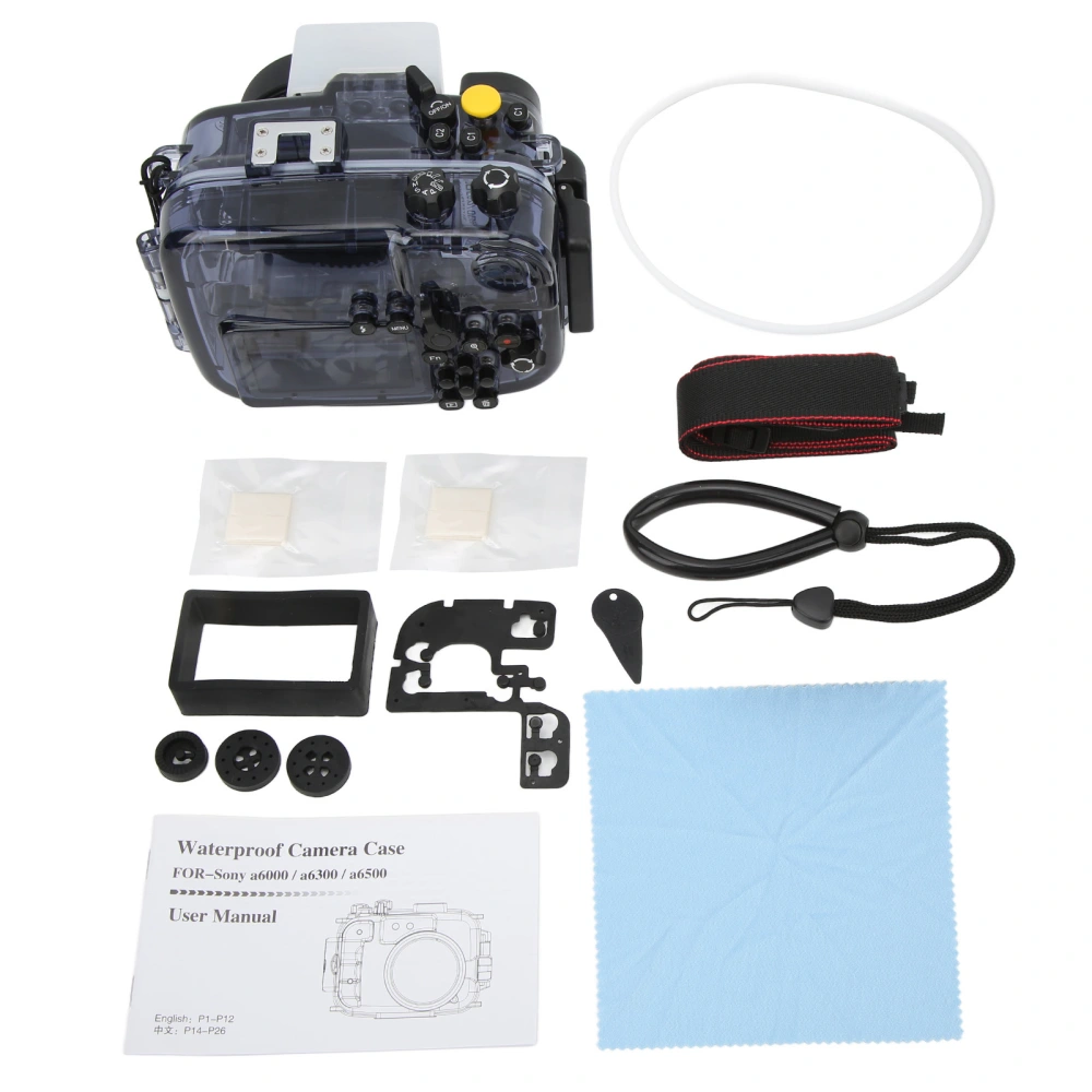 60m Underwater Waterproof Housing Case for Sony A6000 A6300 A6500 Mirrorless Camera