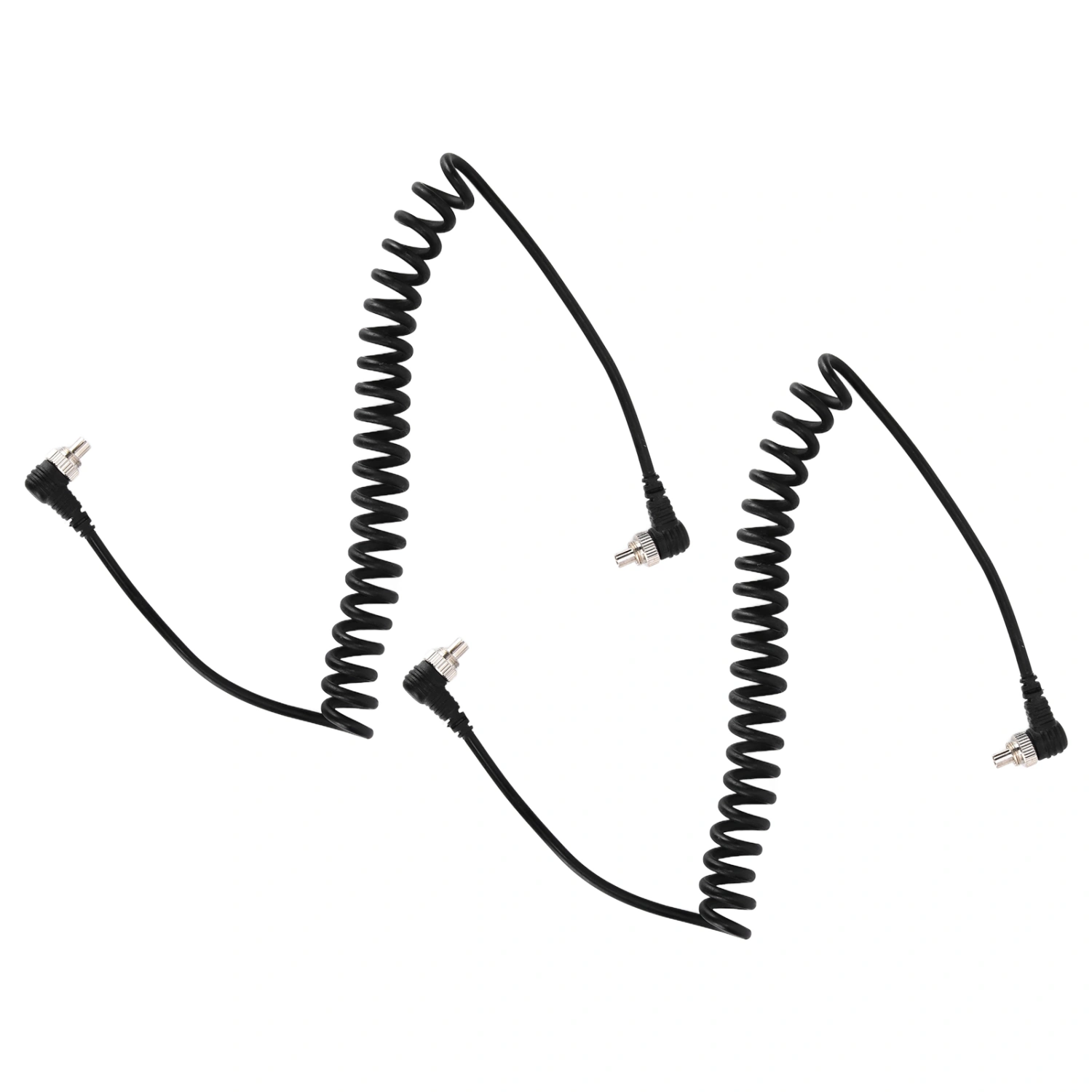 2Pcs Camera Flash Synch PC Cord Male to Male Speedlite Spring Cable Universal Type for Studio Video
