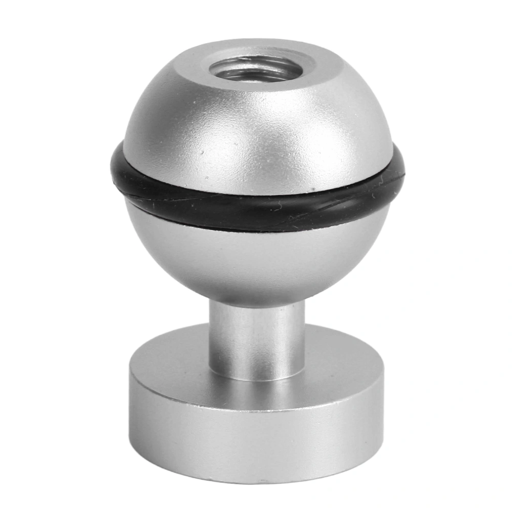 Diving Light Ball Head Aluminium Alloy Hard Coating Anodizing Small Lightweight Durable Diving Flashlight Ball HeadSilver