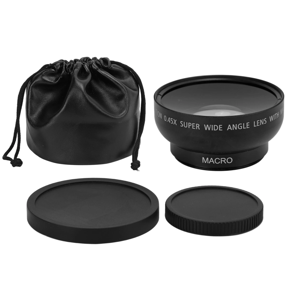 46mm 0.45X Wide Angle Lens Alloy and Optical Glass Camera Lens for 46MM Filter Aperture