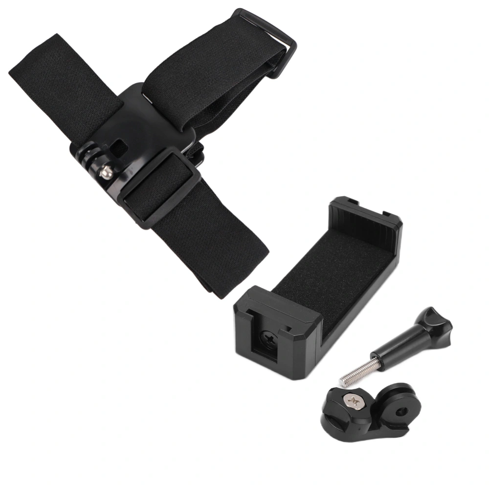 Head Strap Mount Black Adjustable Holder Accessories Kit for Action Camera Mobile Phone