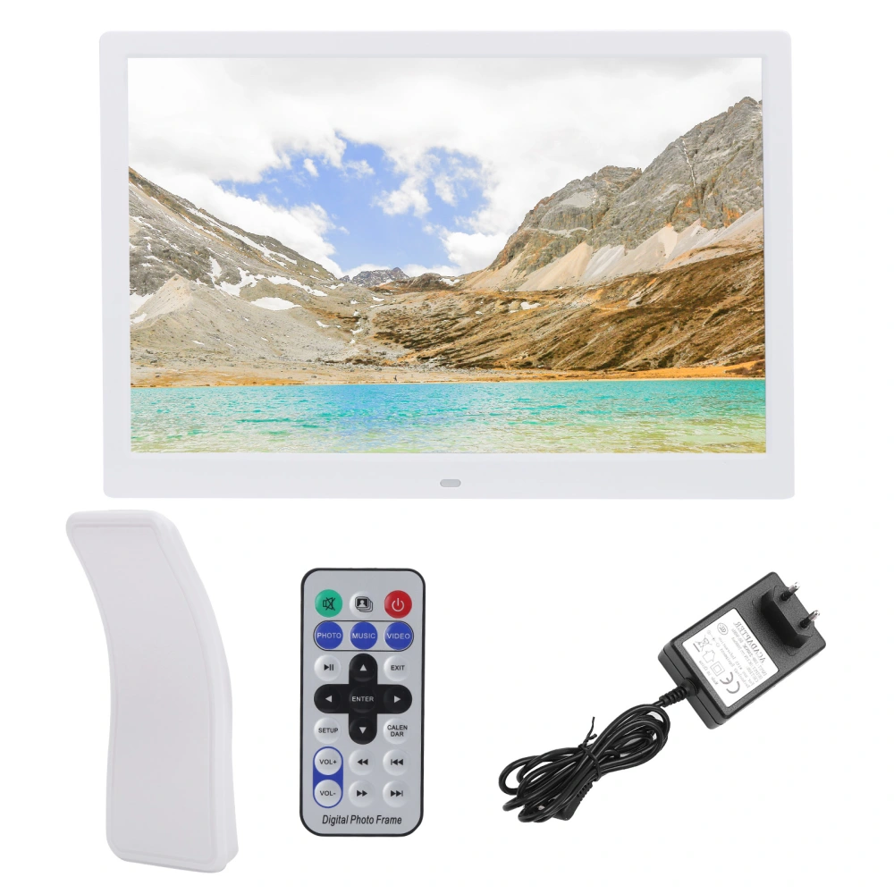 15 Inch HD 1280x800 Digital Photo Frame Electronic Album MP3 MPEG4 Picture Music 100‑240VEU Plug