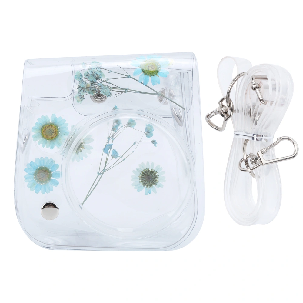 Transparent Camera Case PVC Storage Bag with Adjustable Shoulder Strap for Instax Mini 11 ProtectionBlue