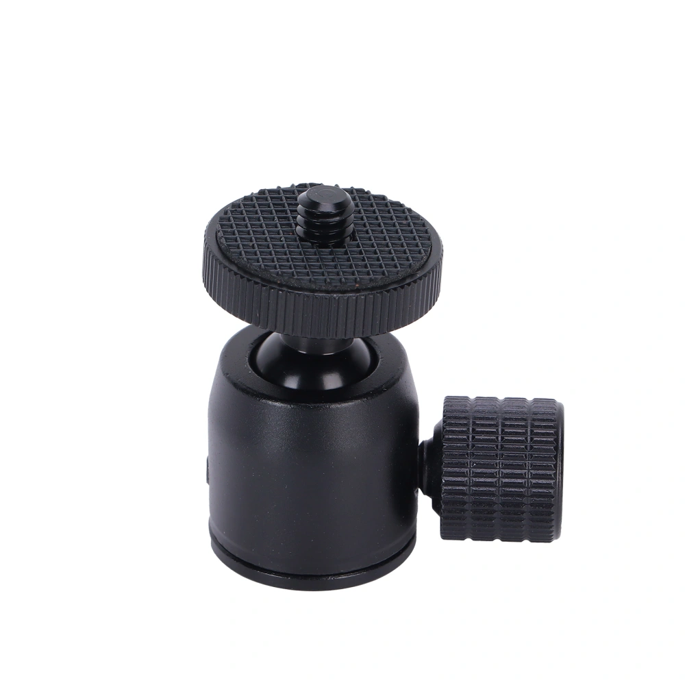 Mini Tripod Ball Head with 1/4 Inch Screw and Hot Shoe Mount Adapter for DSLR Camera Ring LightBlack Ball