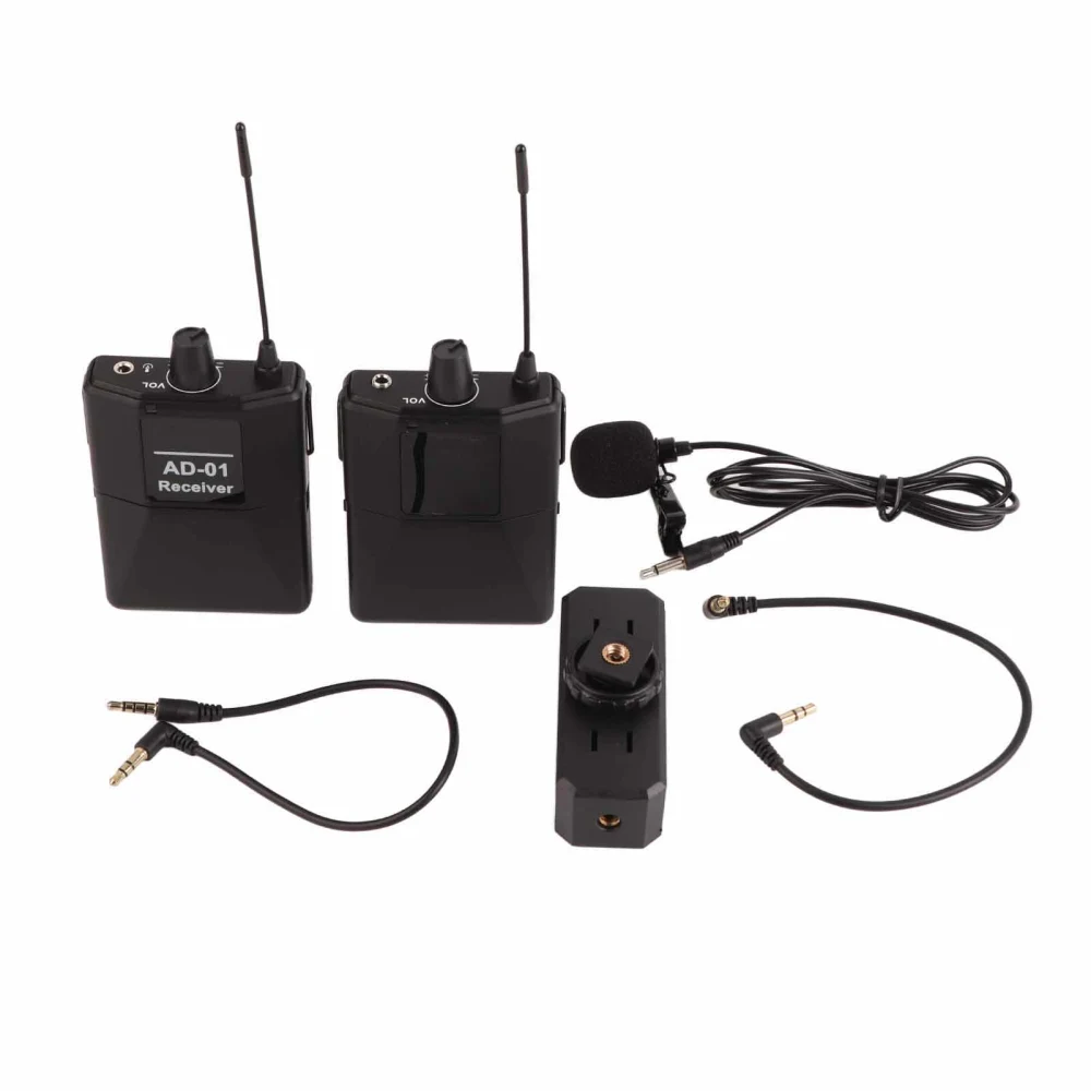 16 Channel UHF Wireless 1 for 1 Lavalier Microphone for SLR Camera Filming Phone Interviewing