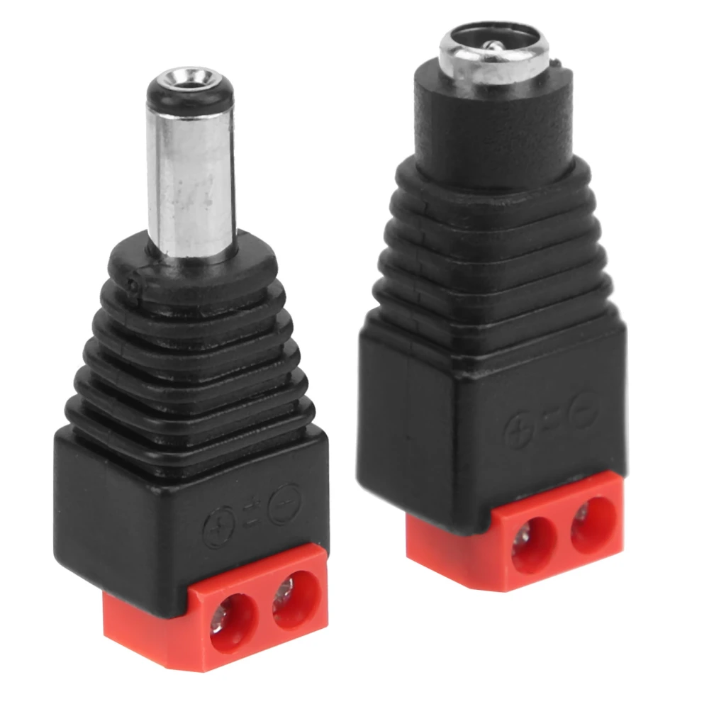 5.5x2.1mm DC Power Connector Male Female CCTV Power Adapters for Camera or LED LampRed