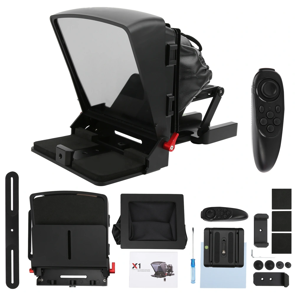 Portable Remote Control Teleprompter Video Recording Prompter for Phone/Camera/Tablet