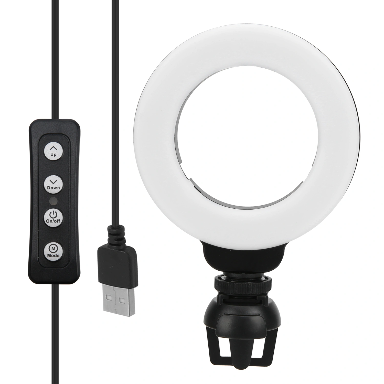4in LED Dimmable Ring Light Selfie Fill Light with Clip for Live Video for Laptop Tablet PC