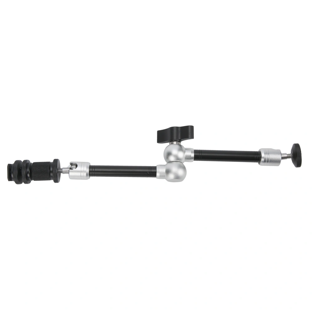 Camera 11in Aluminum Alloy Adjustable Friction Arm with Cold Shoe Mount and 1/4in Screw