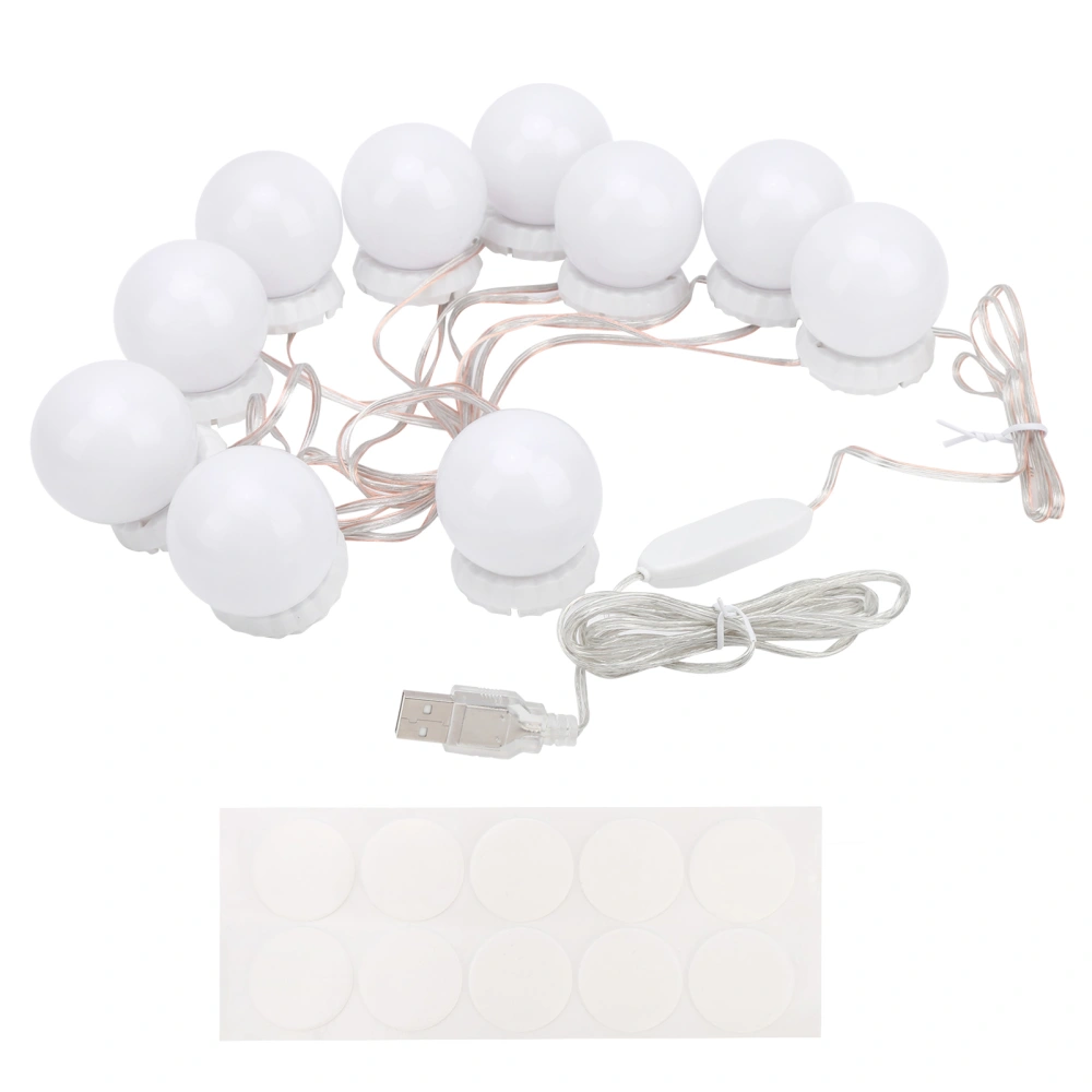 LED Mirror Lights Kit Stick on 3 Color Temperature Makeup Light Strip with 10 Light Bulbs