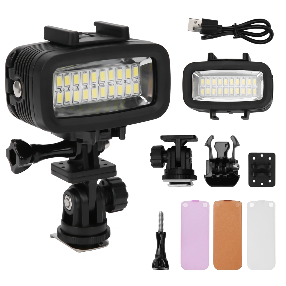 40m Underwater Photography Fill Light Waterproof Diving Camera LED Video Light 5500K