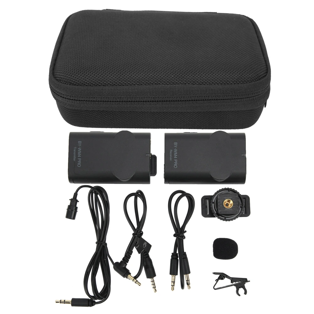 BOYA WM4 PRO Wireless Microphone System Interview Lavalier Microphone with Transmitter Receiver