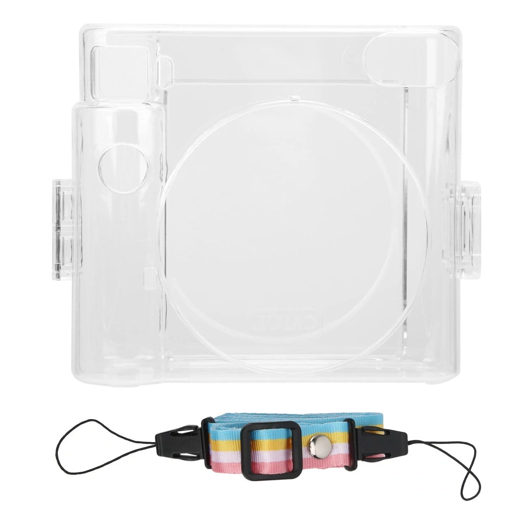 Instant Camera Bag Transparent Protective Case W/Shoulder Strip Fit for Fujifilm Instax SQUARE SQ1