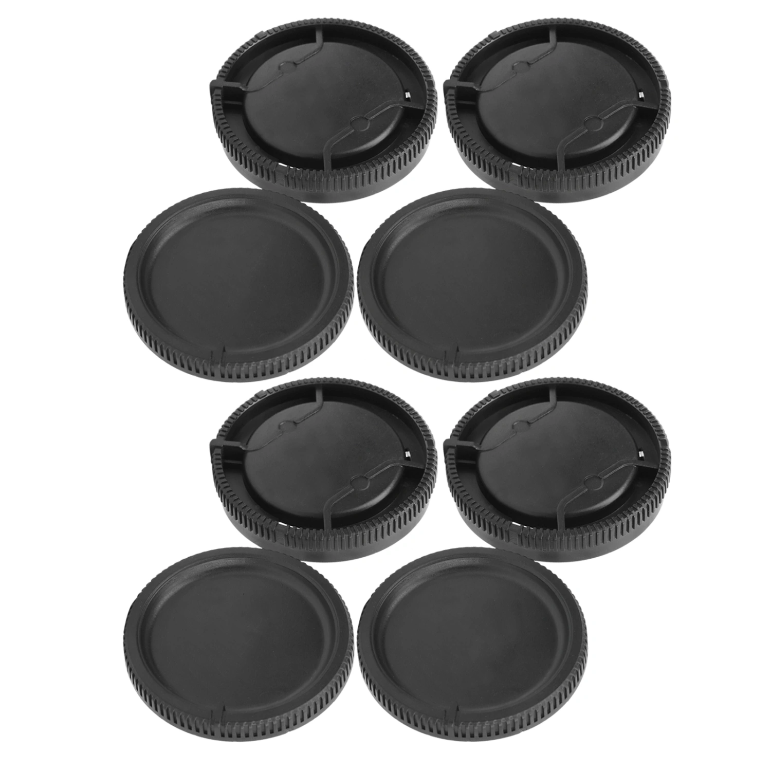 4Pcs Lens Rear Cover Body Front Cover Set for Sony A Mount Lens Camera Body Black