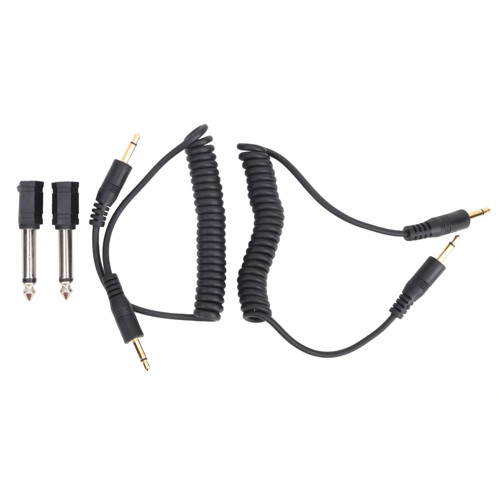 2Pcs Universal Type Digital Camera 3.5mm‑6.35mm Synchronization Connecting Line Cable Set