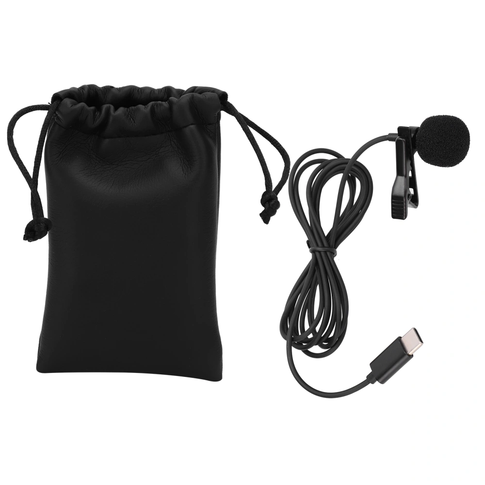 Lavalier Lapel Microphone Clip on Hands Free Wired Microphone for Typec Interface Device