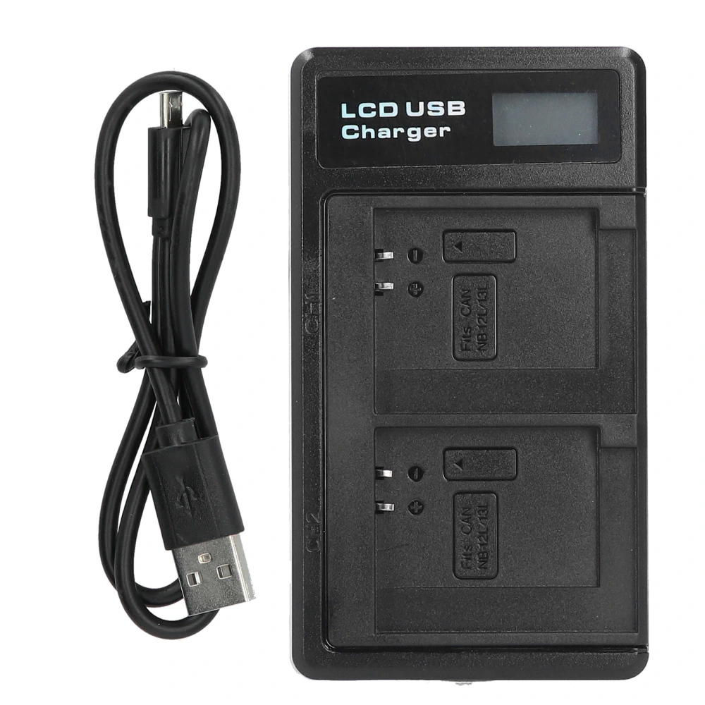 Portable Camera Battery Charger for NB‑13L USB Camera Dual Charger with LCD Display