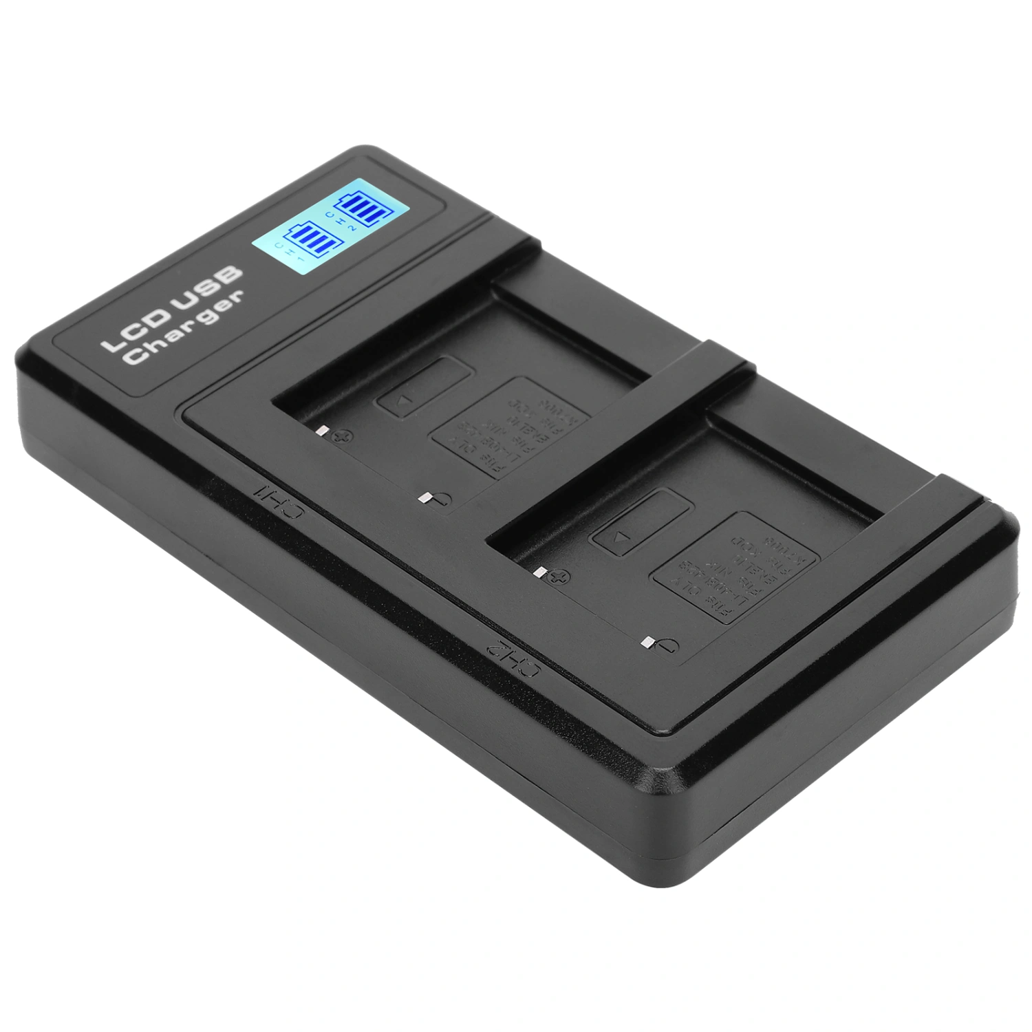 Portable Camera Battery Charger for LI‑40B USB Camera Dual Charger with LCD Display