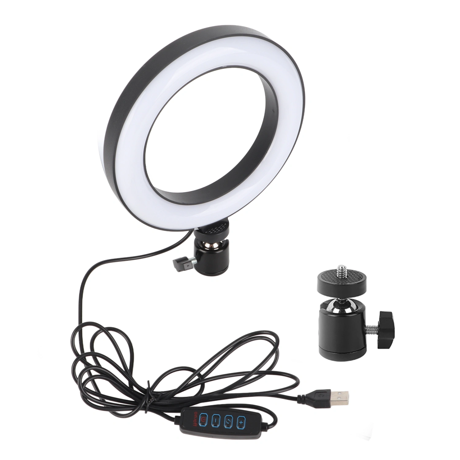 6' LED Dimmable Ring Light Adjustable Fill Light with Ballhead for Vlog Live Video Studio
