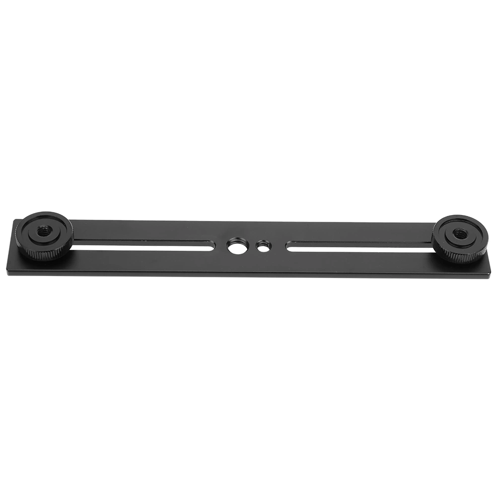 Portable Dual Head Flash Bracket Holder for 1/4' Screws Tripod Light Stand Camera