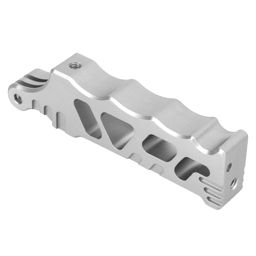 Multifunction Aluminium Alloy Selfie Handspike Handle Fixed Bracket for GoPro Action Camera gris argent