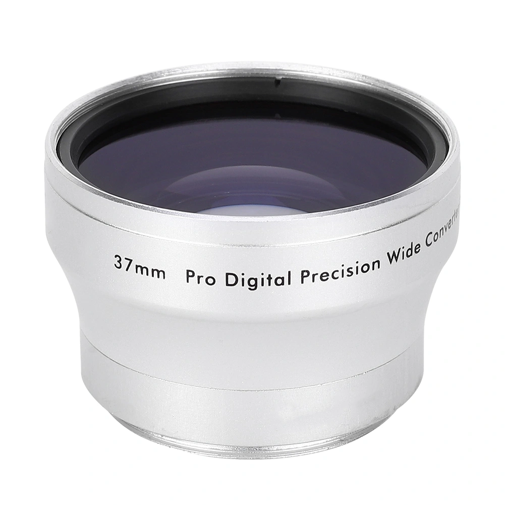 0.45X Silver Optical Glass Camera Wide Angle Magnification Additional Lens for 37mm Camera Lenses