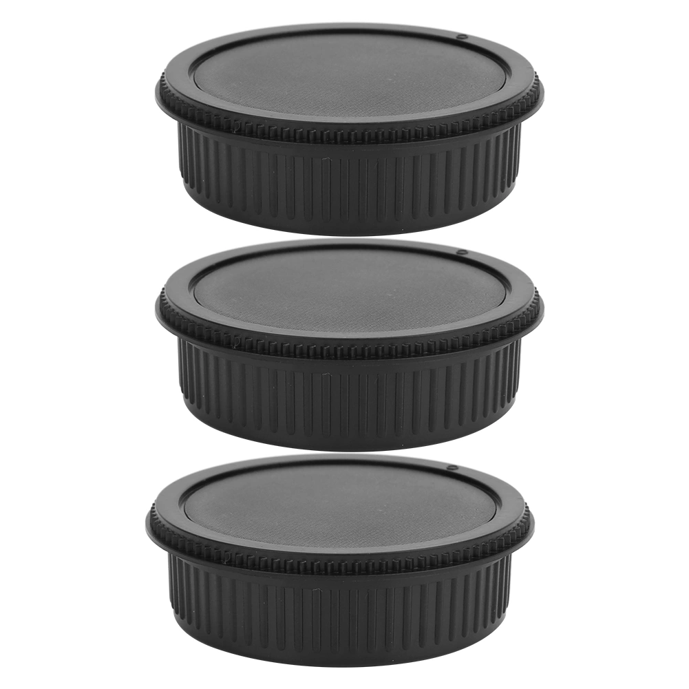 3PCS Black Plastic Portable Lens Rear Cover Body Front Cap Kit Fit for Pentax PK Mount Camera