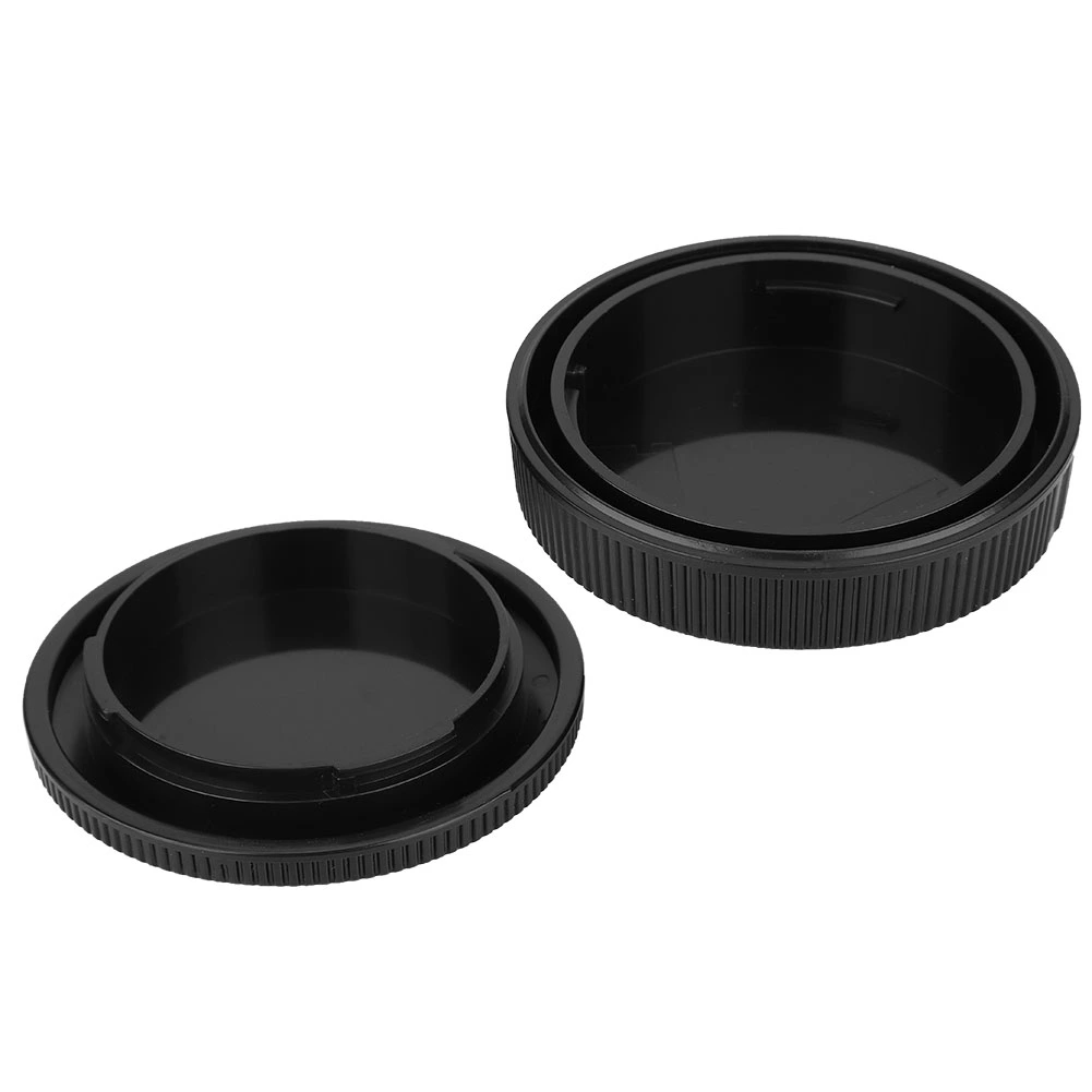 Portable Plastic Cameras Body Front Rear Lenses Cap Cover Set for Canon EOSR Full Frame Camera Black