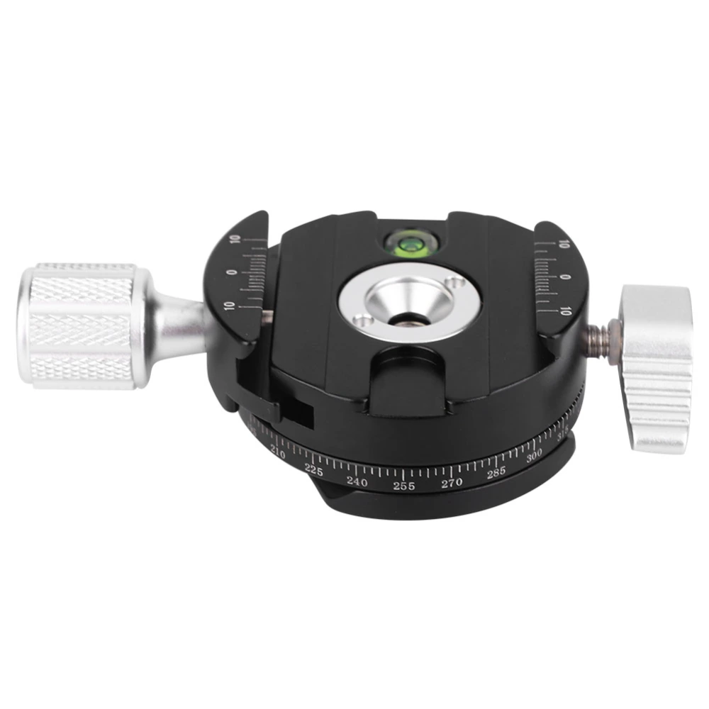 QJ-07 Aluminum Alloy 360° Rotatable Panoramic Tripod Head with Scale Level 1/4 Inch Screw