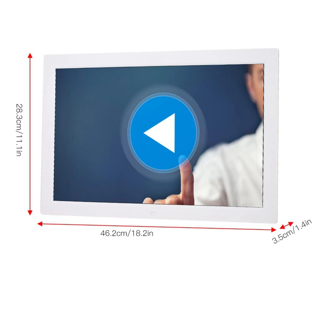 18 inch 16:9 1366*768 Digital Photo Frame LED Electronic Album with Remote Controller(white AU)