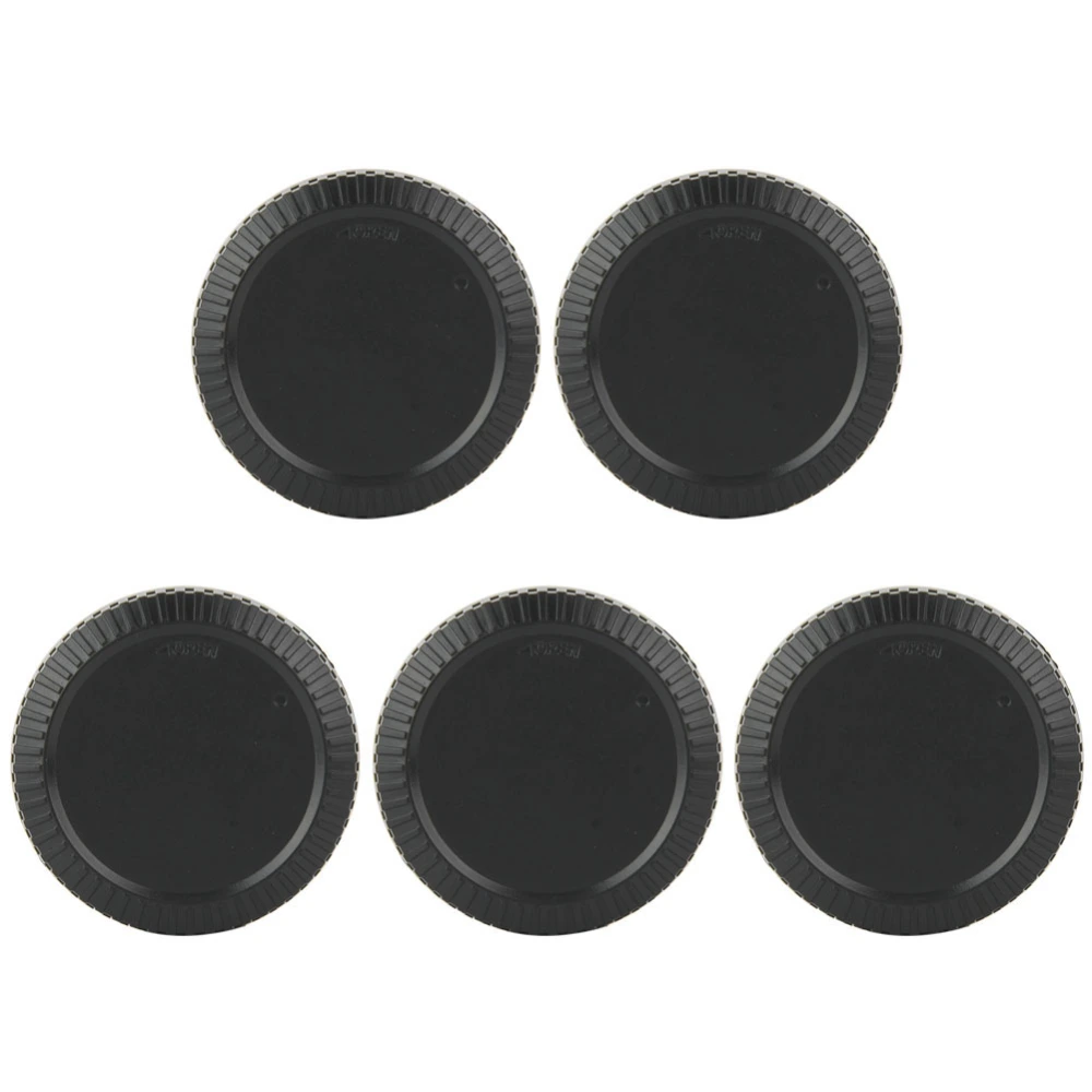 5pcs Black Plastic Front Lens Protective Cover Cap for Fujifilm FX Mount Mirrorless Cameras