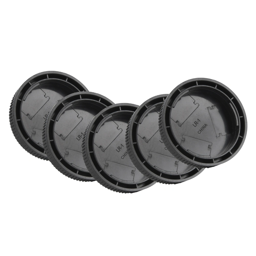 5PCS Portable Black Plastic Om mount Rear Lens Cover Cap for Olympus OM Lenses