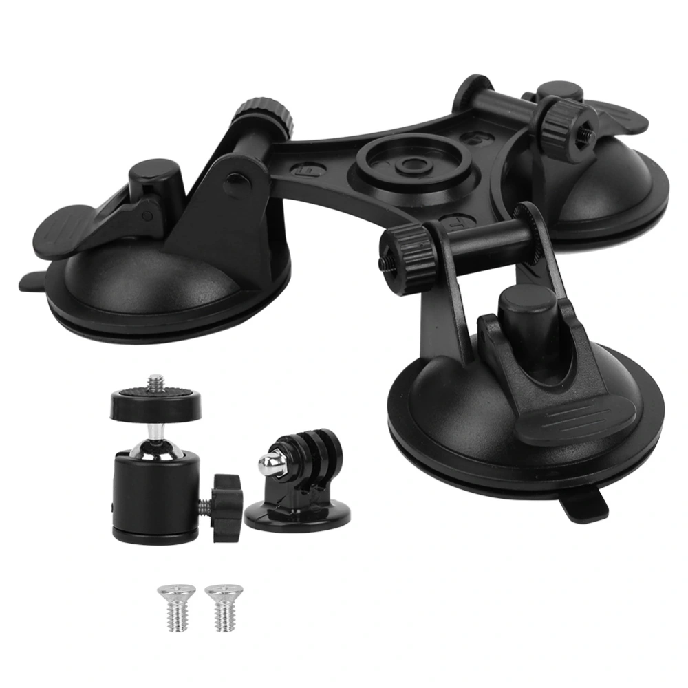 Car Triple Suction Cup Sucker Mount Holder Bracket with Ball Head for OSMO for GoPro Camera