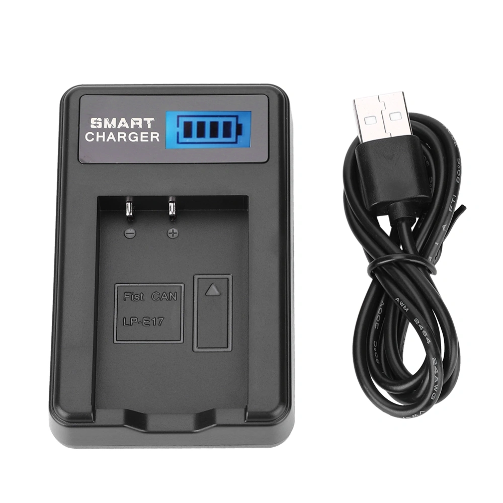 LP-E17 Battery Charger Single Slot USB Charging with LCD Screen for Canon EOS M3 M5 M6 760D