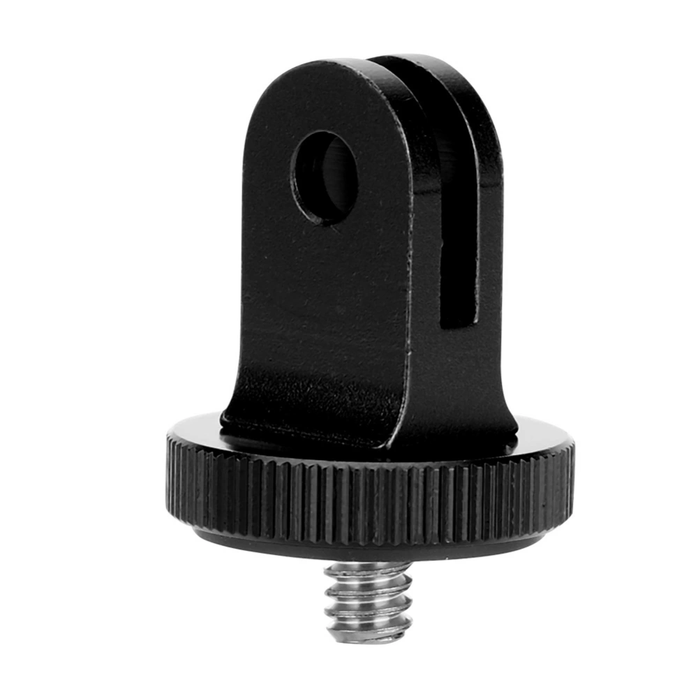 1/4 Mini Tripod Mount Adapter Video Action Camera Accessory Aluminum Alloy (Black)