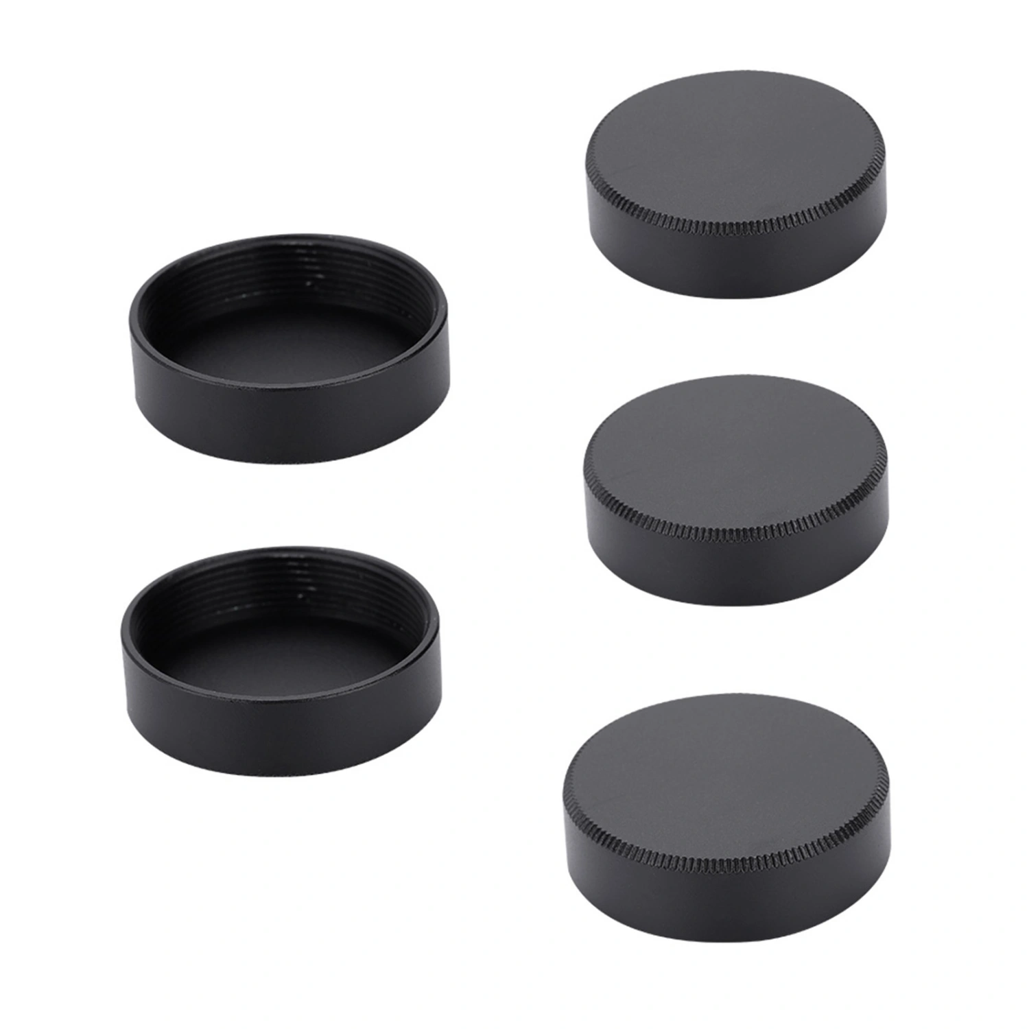 5pcs Metal C Mount Rear Lens Cover Cap 27mm for CCTV TV Lenses (Black)
