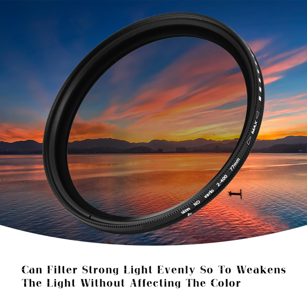 ZOMEI Optical Glass Neutral Density ND2-400 ND Fader Filter Accessory (77mm)