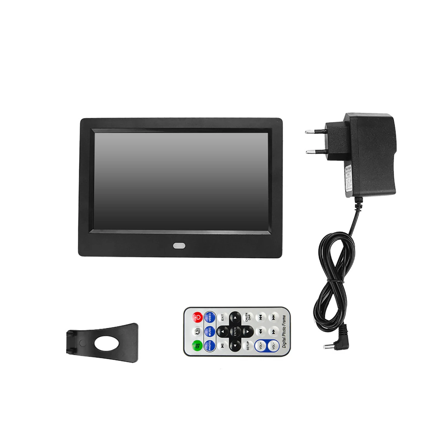 7" HD LED Screen Digital Photo Frame Alarm Clock MP3/4 Movie Player (EU plug)110-240V