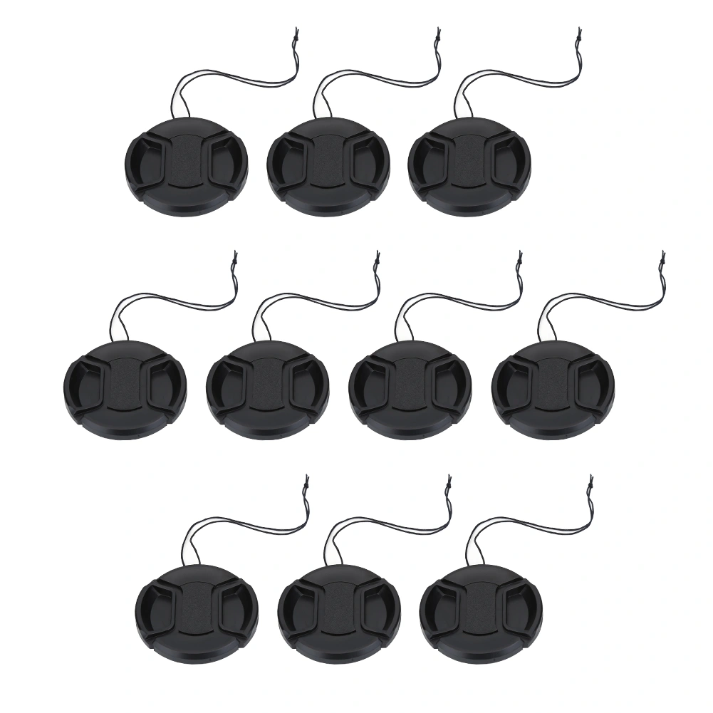 10Pcs 58mm Center-pinch Lens Front Cap with Cord for Cameras Photography Accessories