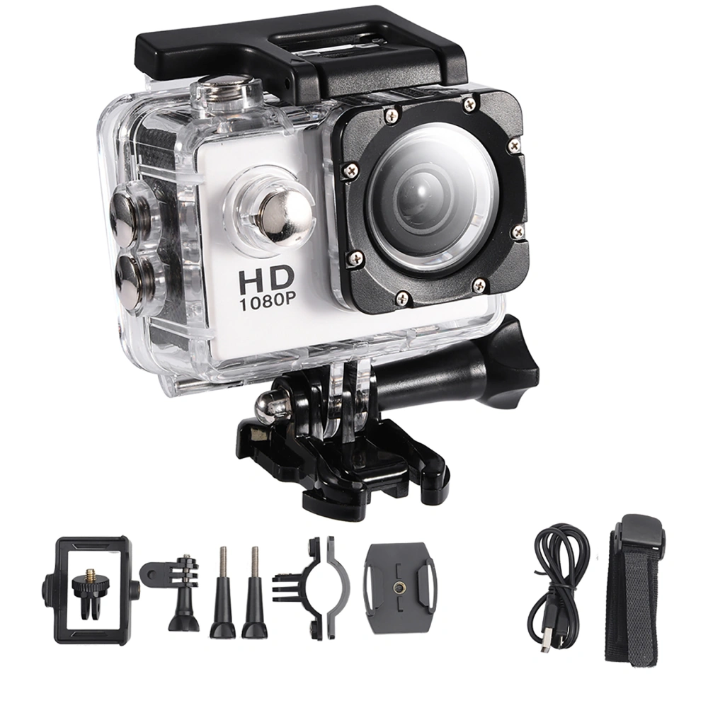 Waterproof Outdoor Cycling Sports Mini DV Action Camera Camcorder (White)