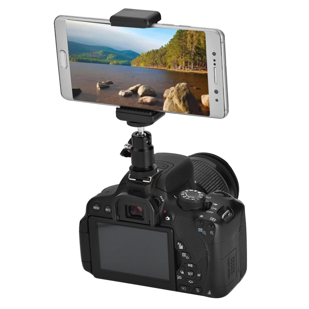 Phone Bracket Holder Clip Tripod Mount Adapter with 360 Ball Head for iPhone Samsung